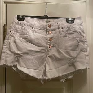 Mudd FLX Stretch White High-Rise Shortie, Size 11
